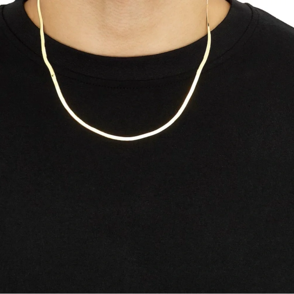 NEW Yellow Gold 3mm Herringbone Chain‎ Necklace
